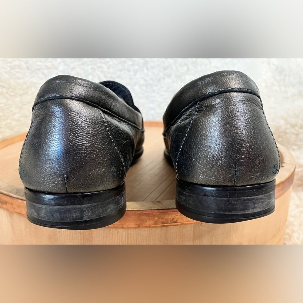 Cole Haan Vintage Women’s Silver Leather Slip On Penny Loafer Shoes Size 7.5 - Picture 6 of 13